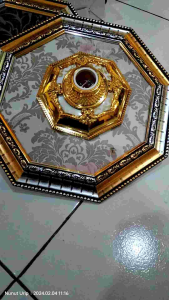 Ornamen Fitting Lampu PENTAGON 30X30 Cm | Fitting Lampu Hias  | Ornamen Gypsum | Fitting Dekorasi