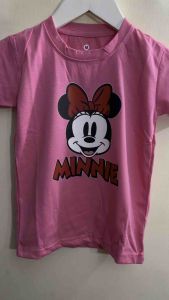Tshirt Kids Kaos Atasan Oblong Anak Perempuan Usia 1-12 Tahun Sablon Karakter MINNIE MERAH