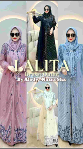 (9) ALODY LALITA (Dress+Outer) Baju Dress set Outer Wanita Muslim Lalita Dress 2 in 1 By Alody. Nazra Sha