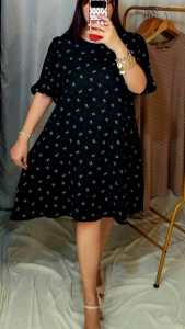 2XL TO 3XL • Printed Ella Plus Size Puff Sleeves Knee Length Casual Dress
