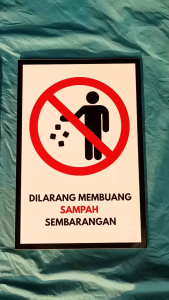 Poster Papan Tanda Jagalah Kebersihan Prohibition Sign Dekorasi Hiasan Dinding Walldekor Pajangan Gantung Bahan Kayu MDF
