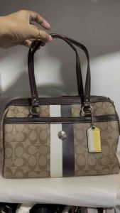 Preloved authentic heritage stripe satchel boston bag