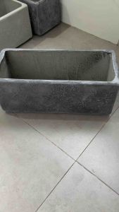 Chậu xi măng nhẹ Vân đá hình chữ Nhật màu đen đá đk dài 40 rộng 17 cao 17 cm