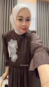 Gamis Melisa Twill Rayon Premium Ld 120 / Gamis Wanita Casual Kekinian Lebaran 2026