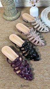 Sandara Sandal Heels Wanita Kokop Kronjo Hak 3 Cm Lancip