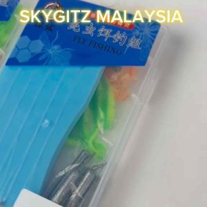 SKYGITZ MALAYSIA Perambut Drop Shot Set Siap Ikat Leader Hook and Ladung utk Memancing Ikan HaruaN Toman Siakap Merah