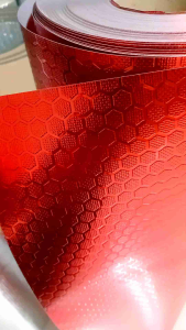 PVC MERAH METALIC PVC HEXAGONAL LAPISAN BOX KOPER LAPISAN TRIPLEK 120X50 PVC MERAH METALIC