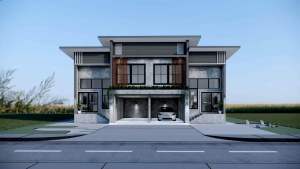 แบบบ้านโมเดิร์นแฝด 2 ชั้น