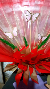 EMPTY BOUQUET FOR MONEY BOUQUET with artifact flower butterfly
