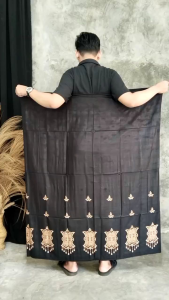 New sarung pria dewasa sarung goyor bahan rayon adem polos hitam motif lentera