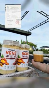 BỘ ĐÔI DƯỠNG CHẤT VÀNG TINH BỘT NGHỆ GẠO LỨT ĐỎ HỖ TRỢ DA DÀY TIÊU HÓA KHỎE CHỐNG OXI HÓA LÀM ĐẸP DA THƠM NGON DỄ UỐNG DINH DƯỠNG ( ngũ cốc đào ánh hũ 500g)