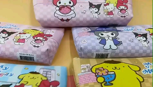 Sanrio Pu canvas pencil case kuromi melody pencil box kid student stationary pen bag 铅笔盒 笔盒袋 kotak pensil