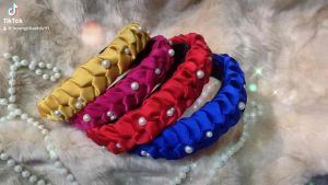 Bờm lụa điểm hạt cho mẹ và bé hơn 20 màu