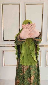 JILBAB MUSLIMAT NU MODEL RUFFLE
