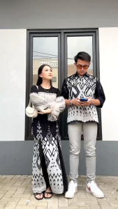 RAHAYU DRESS TENUN - BLACK SPRING - COUPLE BAJU TENUN