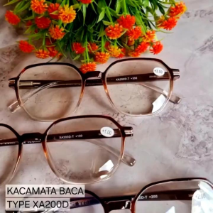 XA200 Kacamata Baca Plus Cewek Cowok Persegi Tangkai Pegas