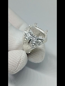 🇲🇾◆E45 ★Ring Casting DIY ★Sarung Cincin "Grade A" ★Silver 925 ★Stone size : ①12 x 16mm②13 x 15mm