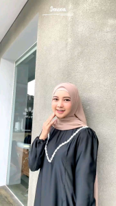 dress pesta Satin Premium gamis kondangan wanita homeydress LALUNA muslim terbaru