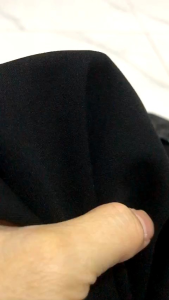 vải thun cotton hàn quốc màu đen dày vừa  _( khổ 1m6) co dãn 4 chiều mềm rũ  may đầm váy quần vv