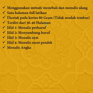 Buku Latihan & Belajar Menulis Huruf Arab dengan Kertas 80 Gram