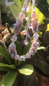 Pearl and Floral Pink-Purple Phone Charm