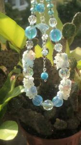 Crystal Floral Blue Phone Charm