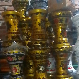 Dumbuk Murah atau Darbuka Kayu 6 Inch Warna Gold Motif Hitam