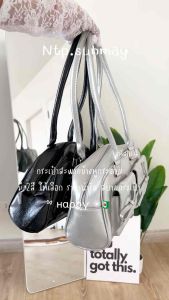 Ntp: กระเป๋าสะพายไหล่สไตล์เกาหลี กระเป๋าสีดำกระเป๋าถือ กระเป๋าหนัง สินค้าพร้อมส่งจากไทย