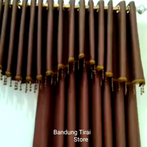 Gorden Blackout Premium Poni Pisah Pakai Renda Kristal Tinggi 250 270 cm