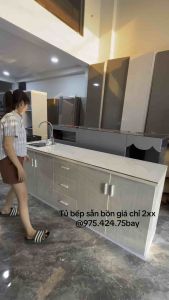 Tủ bếp 2m nhựa sẵn bồn rửa