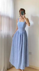 Denise Padded Ribbon Backless Casual Maxi Dress
