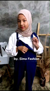 Overall Celana Kodok Jumpsuite anak perempuan usia 3 - 13 tahun Denim Halus Premium