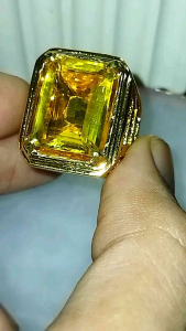 Cincin Batu Permata Yellow Citrine (High Quality)