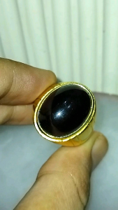 Cincin Batu Akik Yaman Wulung Api (Tembus Warna Merah)