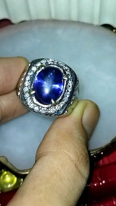 Cincin Batu King Safier Blue Cutting Bawah