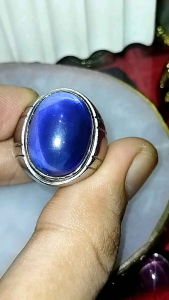 Cincin Batu King Sapphire Blue Oval
