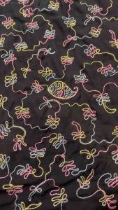 Fabrica ผ้าชีฟองอินเดีย ปัก ลายสีสันสดใส ใช้สำหรับตัดเดรส ผ้าตัดกระโปรง ผ้าตัดเสื้อ หรือตัด ชุดสวย