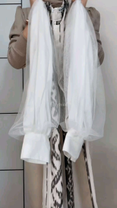 VADMA DRESS TENUN WHITE GREY - COUPLE BAJU TENUN