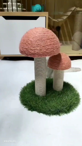 [QPet]🚀  Mushroom Cat Scratching Post Cat Climbing Frame Sisal Wrapped Cat Tree Teasing Cat Wand Cat Toy