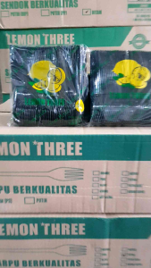 Sendok Garpu Makan Plastik Panjang 100pcs Hitam