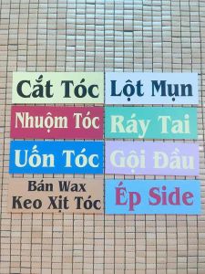 Sét ảnh combo 10 chữ trang trí tiệm tóc nam dán tiện lợi dễ dàng sử dụng kích thước rộng 10x30cm dài