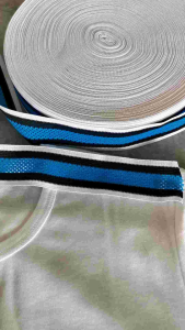 38mm(1 1/2 inches) Stripe Jacquard Knitted Flat Tape/Webbing Tape.