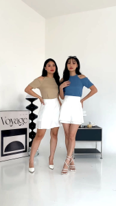 atasan crop top / abigela tanktop knit cut off