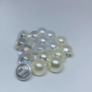 6pcs Pearl Button 12mm Perlas Cream White Crystal (Mushroom) by Lucky888corp