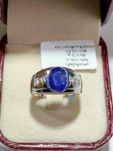 ธนาภรณ์✨แหวนเงินแท้พลอยไพลิน อาฟริกาพลอยธรรมชาติแท้100%(GSH1193)