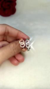 CINCIN WANITA MOTIF TERBARU LAPIS GOLD AKSEN BERLIAN TITANIUM XUPING RODIUM ANTI KARAT TIDAK LUNTUR ELEGANT TERMURAH