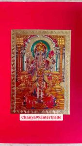 แผ่นทองพระพิฆเนศ แผ่นทองขนาด 6 * 8.5 ซม. ผ่านพิธีเทวาภิเษก (เบิกเนตร) จาก ทักษิเณศวรกาลีมณเฑียร (โบสถ์พราหมณ์) เมืองโกลกาตา ประเทศอินเดีย 🇮🇳