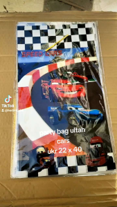 Plastik Snack Ulang Tahun (ultah) CARS UKR 22X40/ Plastik Karakter / Plastik OPP CARS 10 pcs