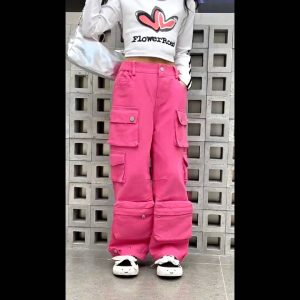 SETELAN ANAK PEREMPUAN ROAD TOP JEANS CARGO PINK