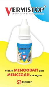 [AMPUH]VERMISTOP OBAT CACING KUCING DAN ANJING MEDION